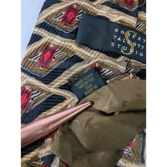 Robert Talbott Studio‎ Men's Necktie Tie 100%Silk 4"X60" Geometric Design Hand - Picture 4 of 7